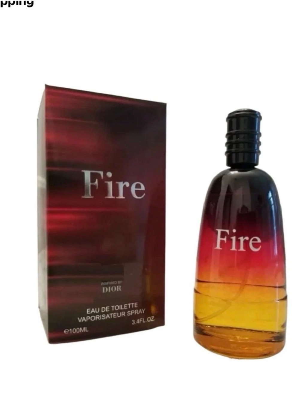 Fire Eau Bottle and Box - Red to Orange Gradient